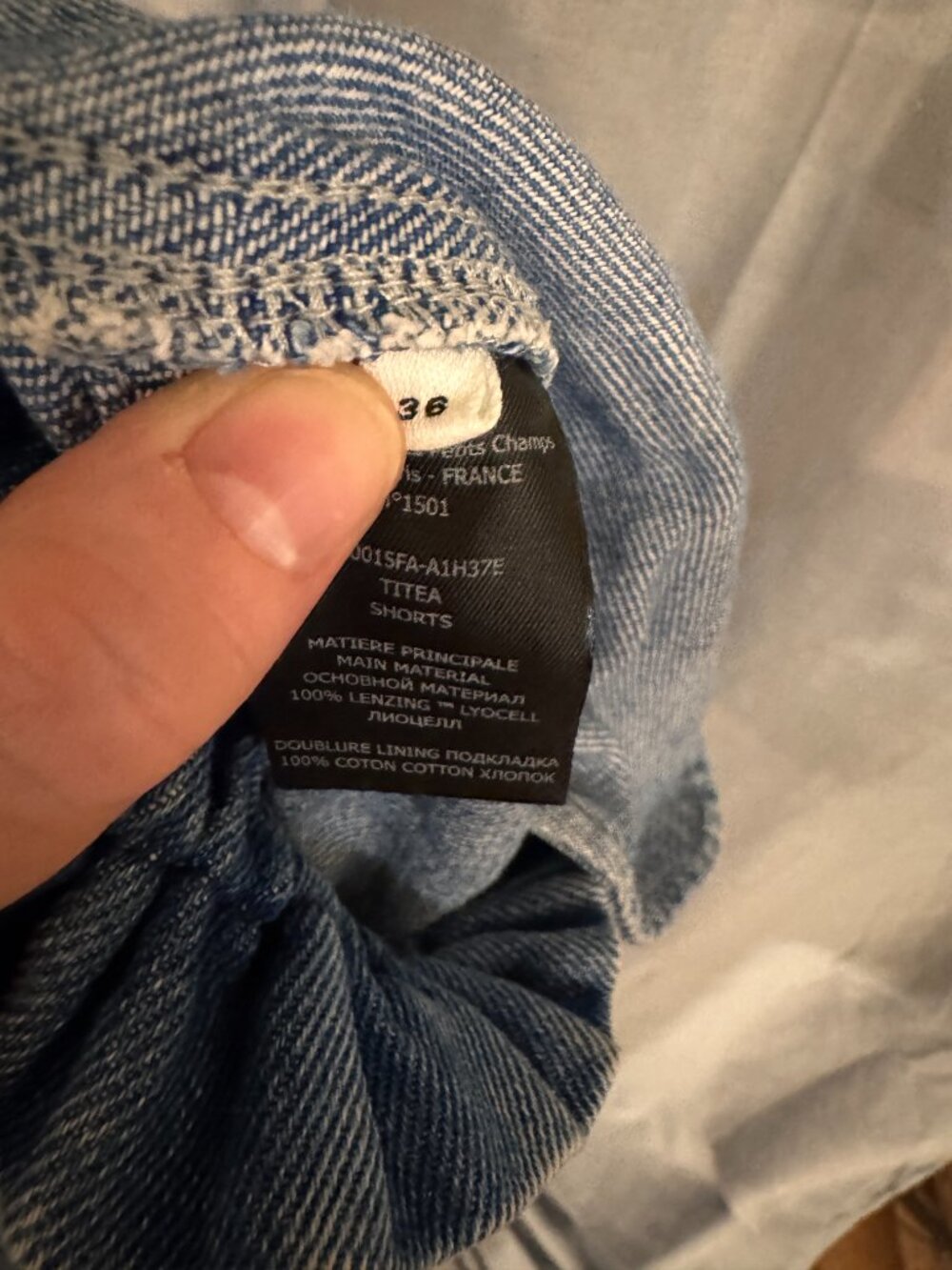 Isabel Marant Étoile Titea Denim Shorts Size 36 Light Blue Paperbag - Picture 4 of 4